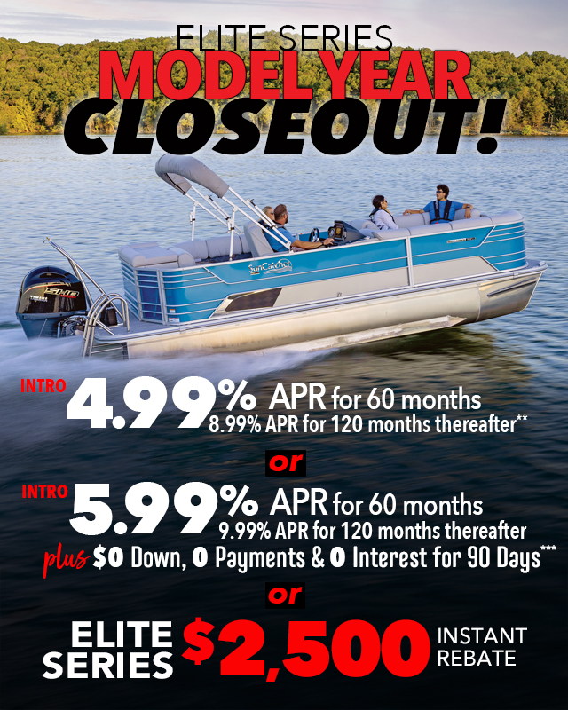 Elite Series pontoon boats promotions.